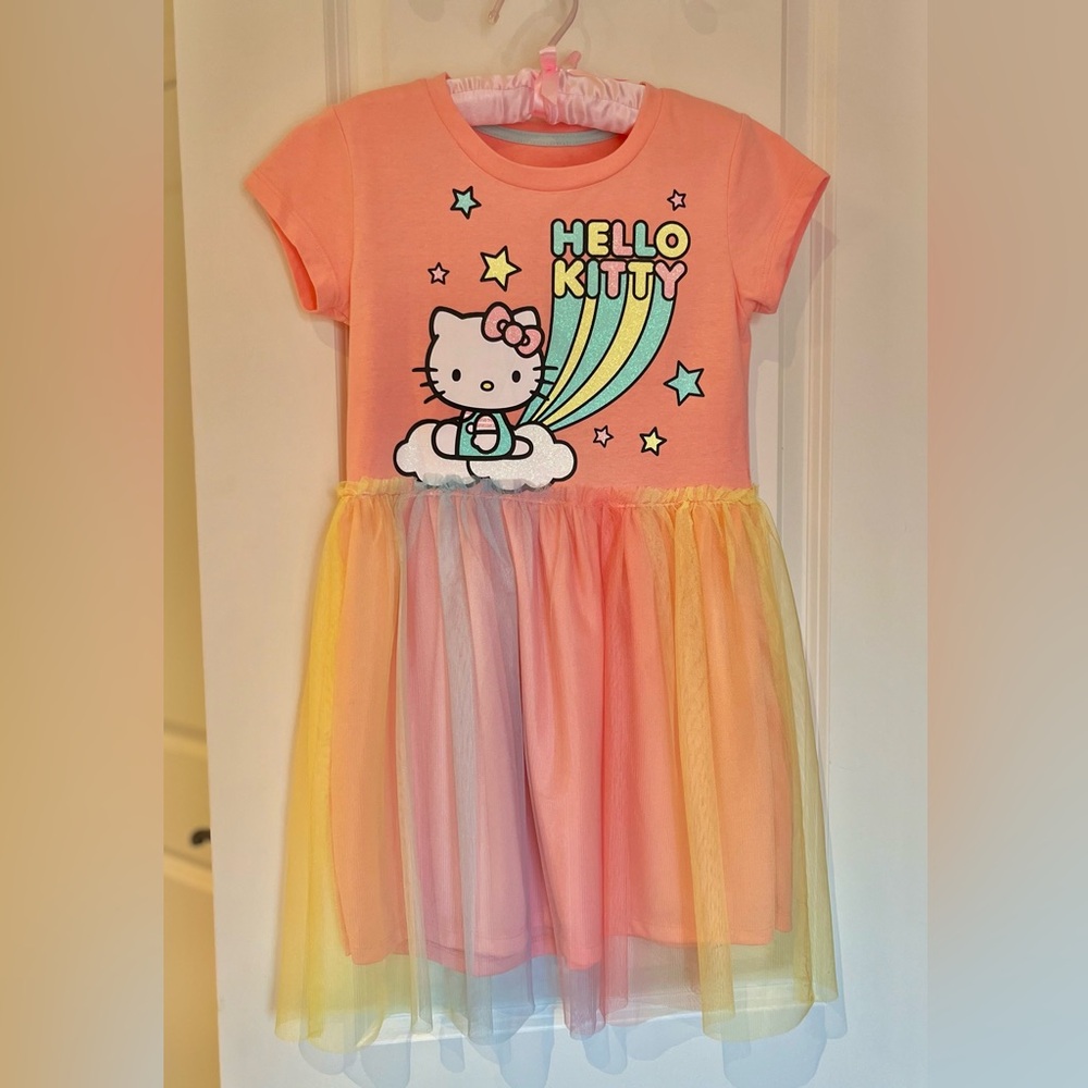 Hello Kitty Pink Sundress with Rainbow Skirt